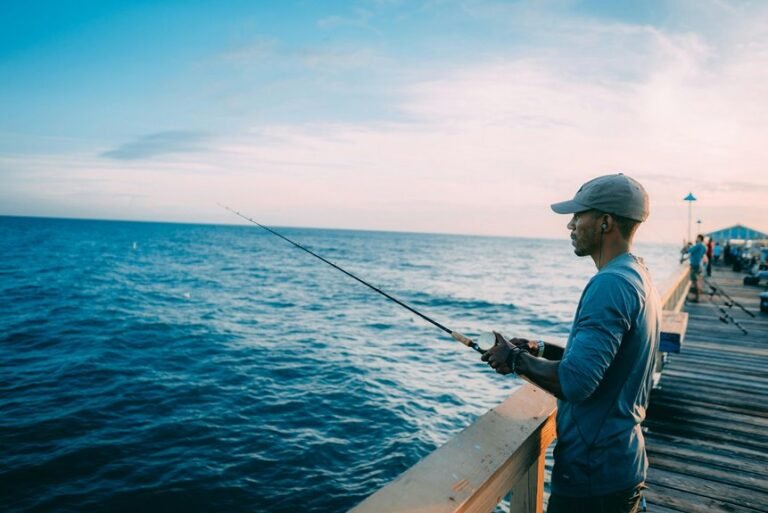 fishing from a pier